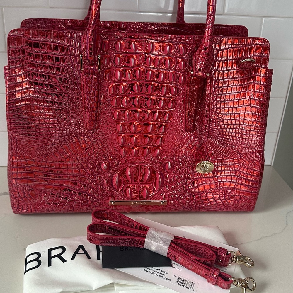 Brahmin large Finley red dragon Melbourne genuine leather